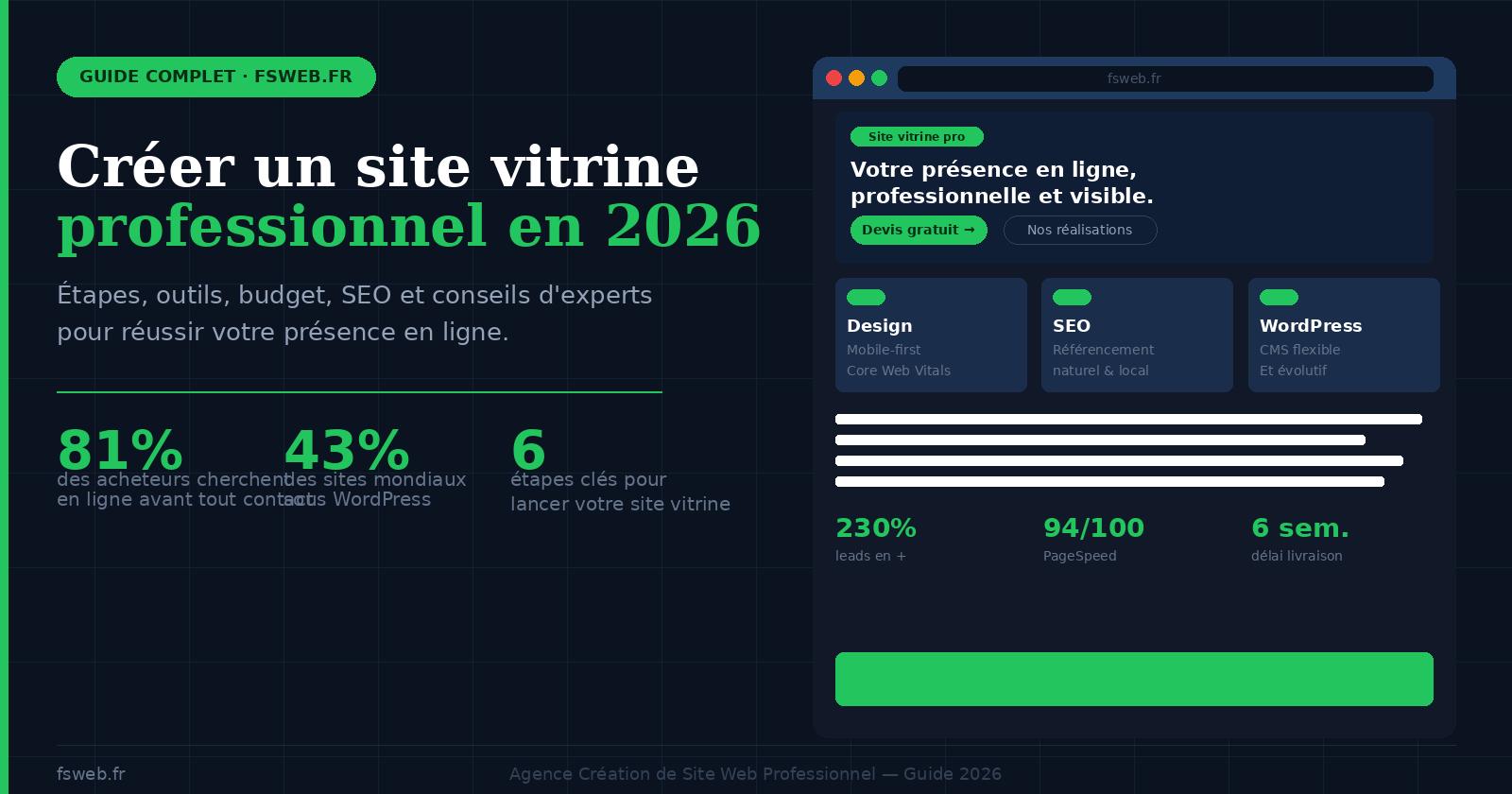 Créer un site vitrine professionnel en 2026 : le guide complet