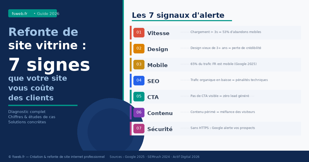 Refonte de site vitrine : 7 signes que votre site actuel vous coûte des clients