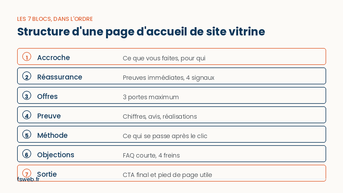 Structure page d'accueil en 7 blocs