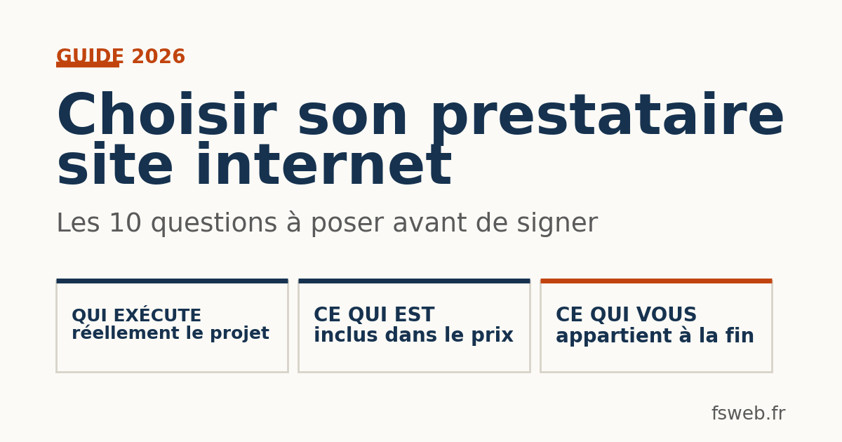 Choix du prestataire pour son site internet