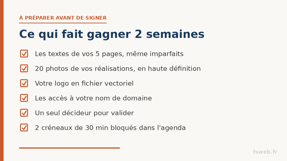 Ce qui fait gragner deux semaines lors de la création d'un site internet