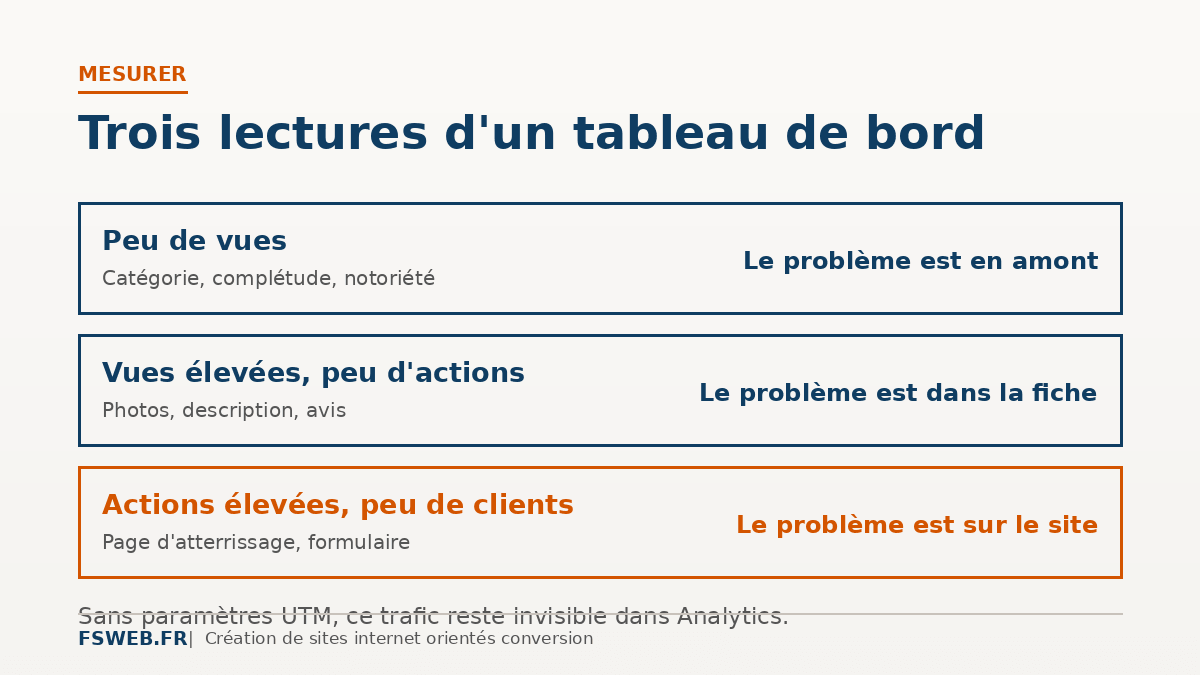 Mesurer l'audience d'une fiche d'établissement Google
