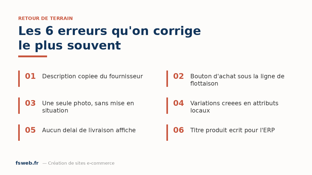 Les 6 erreurs d'une fiche produit woocommerce